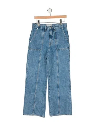 Pre-owned Slvrlake High-rise Wide Leg Jeans In Blue