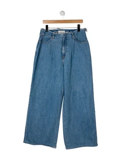 Pre-owned Slvrlake High-rise Wide Leg Jeans In Blue