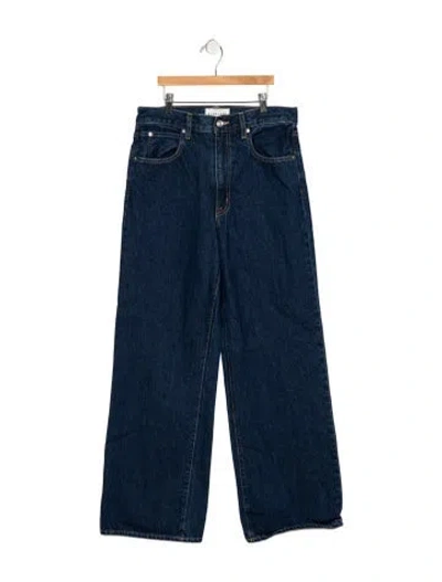 Pre-owned Slvrlake High-rise Wide Leg Jeans In Blue