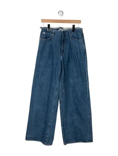 Pre-owned Slvrlake High-rise Wide Leg Jeans In Blue
