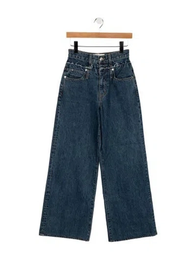 Pre-owned Slvrlake High-rise Wide Leg Jeans In Blue