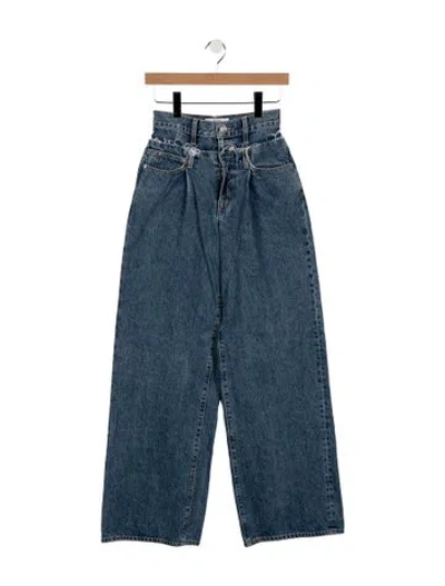 Pre-owned Slvrlake High-rise Wide Leg Jeans In Blue