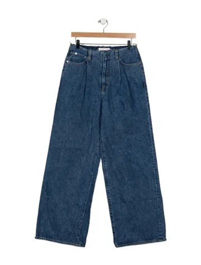 Pre-owned Slvrlake High-rise Wide Leg Jeans In Blue