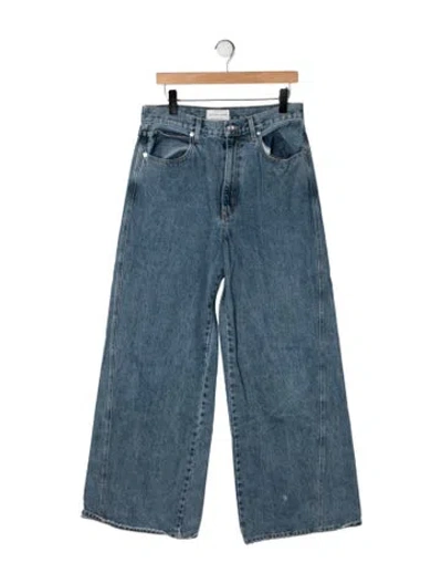 Pre-owned Slvrlake High-rise Wide Leg Jeans In Blue