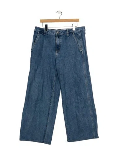 Pre-owned Slvrlake High-rise Wide Leg Jeans In Blue