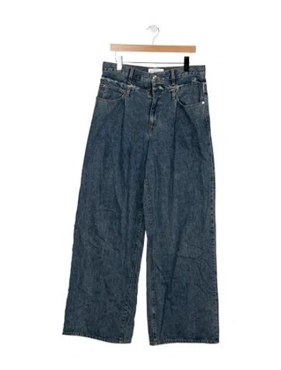 Pre-owned Slvrlake High-rise Wide Leg Jeans In Blue