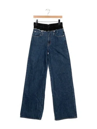 Pre-owned Slvrlake High-rise Wide Leg Jeans In Blue