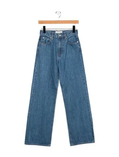 Pre-owned Slvrlake High-rise Wide Leg Jeans In Blue