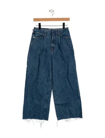 Pre-owned Slvrlake High-rise Wide Leg Jeans In Blue