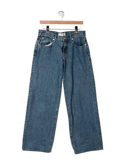 Pre-owned Slvrlake High-rise Wide Leg Jeans In Blue