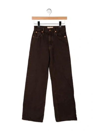 Pre-owned Slvrlake High-rise Wide Leg Jeans In Brown
