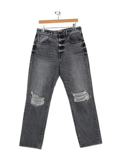 Pre-owned Slvrlake High-rise Wide Leg Jeans In Gray