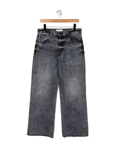 Pre-owned Slvrlake High-rise Wide Leg Jeans In Gray