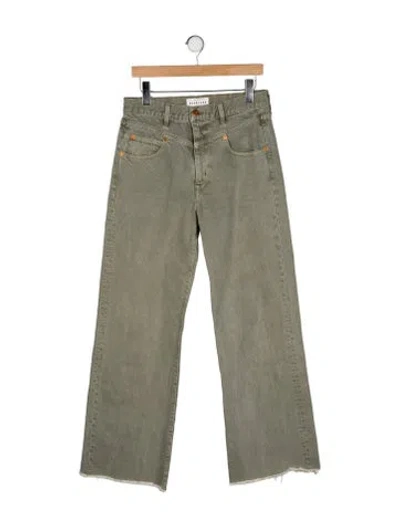 Pre-owned Slvrlake High-rise Wide Leg Jeans In Green