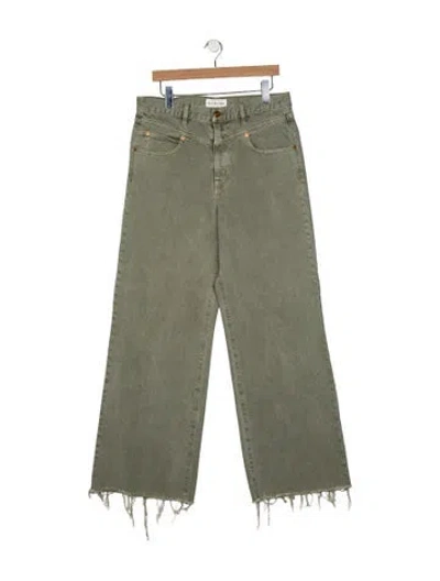 Pre-owned Slvrlake High-rise Wide Leg Jeans In Green
