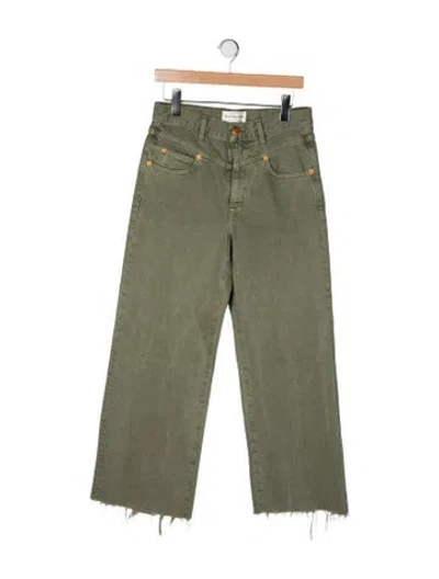 Pre-owned Slvrlake High-rise Wide Leg Jeans In Green