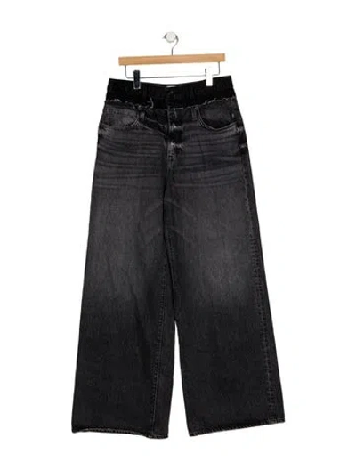 Pre-owned Slvrlake High-rise Wide Leg Jeans In Grey