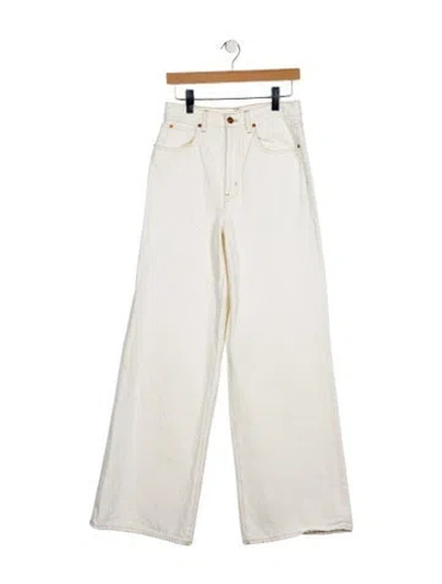 Pre-owned Slvrlake High-rise Wide Leg Jeans In Neutral