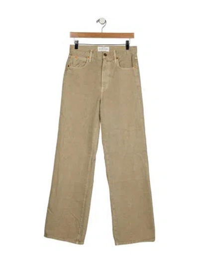 Pre-owned Slvrlake High-rise Wide Leg Jeans In Neutral