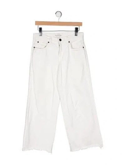 Pre-owned Slvrlake High-rise Wide Leg Jeans In White