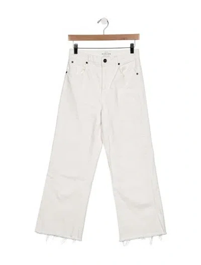 Pre-owned Slvrlake High-rise Wide Leg Jeans In White