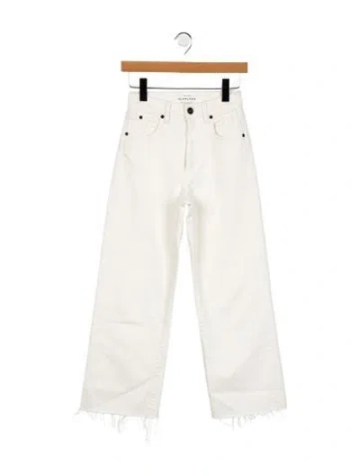Pre-owned Slvrlake High-rise Wide Leg Jeans In White