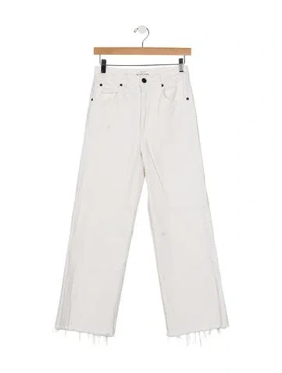 Pre-owned Slvrlake High-rise Wide Leg Jeans In White