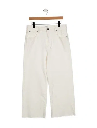 Pre-owned Slvrlake High-rise Wide Leg Jeans In White