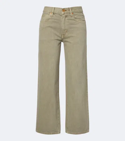 Slvrlake Hunter Cropped Wide-leg Jeans In Green