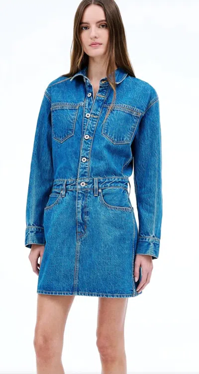 Slvrlake Jagger Dress In Sweet Memory Denim In Blue