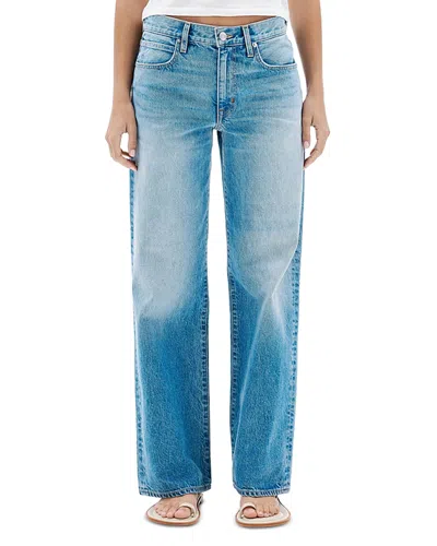 Slvrlake Jazmine Mid Rise Wide Straight Jeans In New Obsession In Blue