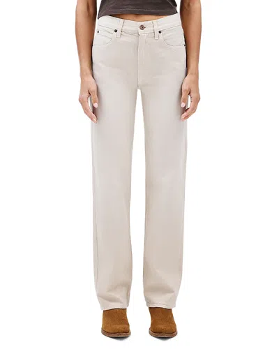 Slvrlake Kendra Mid Rise Straight Jeans In High Desert In White