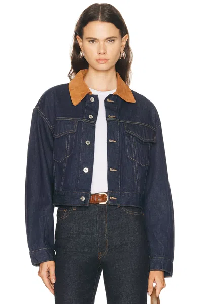 Slvrlake Kira Curve Sleeve Trucker Jacket In Blue