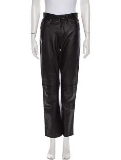 Pre-owned Slvrlake Lambskin Straight Leg Pants In Black