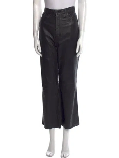 Pre-owned Slvrlake Lambskin Wide Leg Pants In Black
