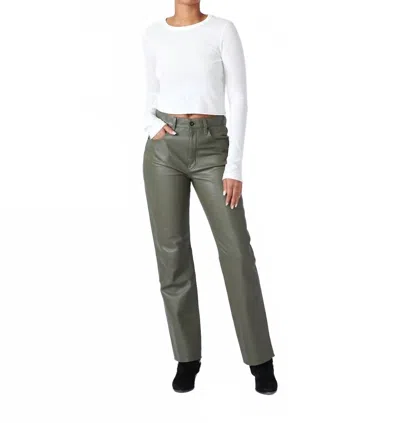 Slvrlake Leather London Pant In Olive In Green