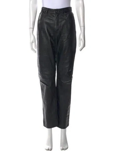 Pre-owned Slvrlake Leather Straight Leg Pants In Black
