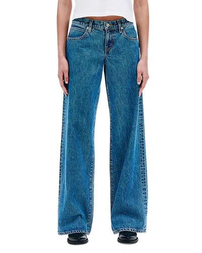 Slvrlake Lexi Low Rise Relaxed Wide Leg Jeans In Satisfaction In Blue