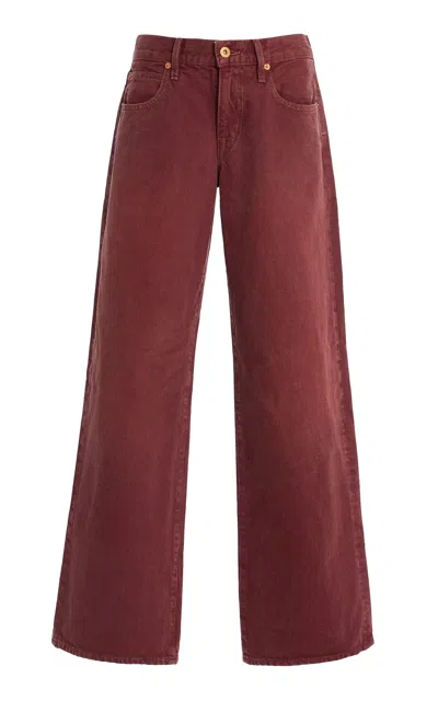 Slvrlake Lexi Rigid Low-rise Wide-leg Jeans In Red