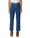 Slvrlake London Crop High Rise Straight Jeans In Forbidden Love In Blue