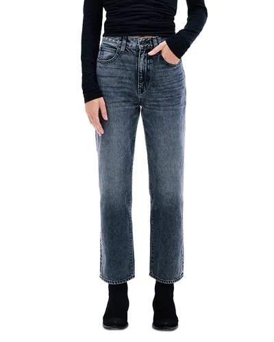 Slvrlake London Crop High Rise Straight Jeans In Many Moons In Gray