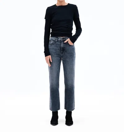 Slvrlake London Crop High Rise Straight Jeans In Many Moons In Black
