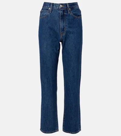Slvrlake London Cropped High-rise Straight Jeans In Blue