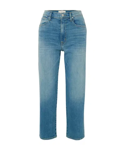 Slvrlake London Cropped High-rise Straight-leg Jeans In Blue