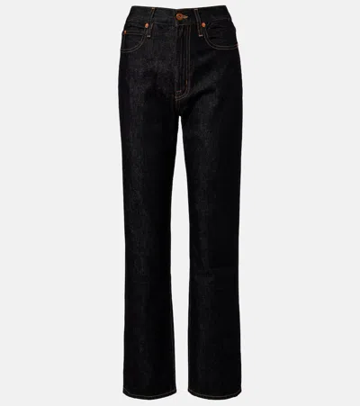 Slvrlake London High-rise Straight Jeans In Black