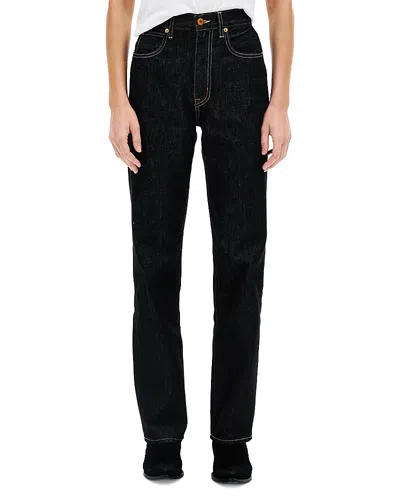 Slvrlake London High Rise Straight Jeans In Empty Sky In Black