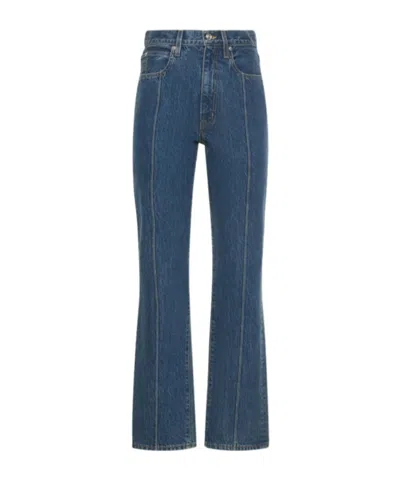 Slvrlake London Pintuck Straight Jeans In Blue