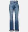 Slvrlake London Turn Up High-rise Straight Jeans In Blue