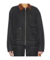 Slvrlake Casey Square Worker Jacket Empty Sky In Black
