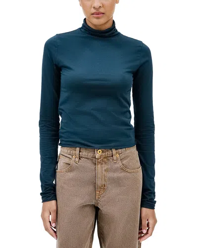 Slvrlake Long Sleeve Turtleneck Top In Blue